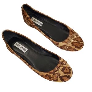 Steve Madden Tan K Studd Gold Studded Flats 8